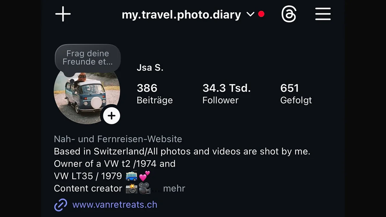 Instagram Account - Aufbau von einer Community von über 34'000 Follower Video Production by Editude Zürich
